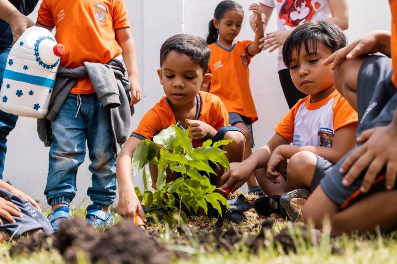 Crianças do CMEI Florescer comemoram o Dia da Árvore com plantio